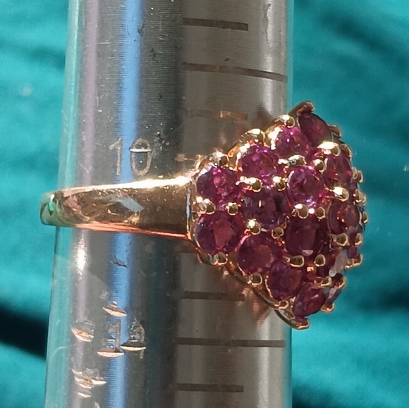 18k Over 925 Purple Sapphire Ring - Picture 1 of 16
